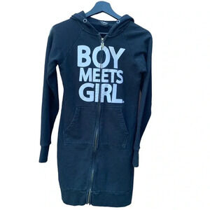 BOYS meets Girl long zip  up hoodie small